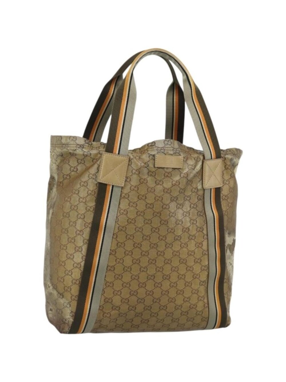 GUCCI GG Crystal Tote Bag Coated Canvas Beige 189669